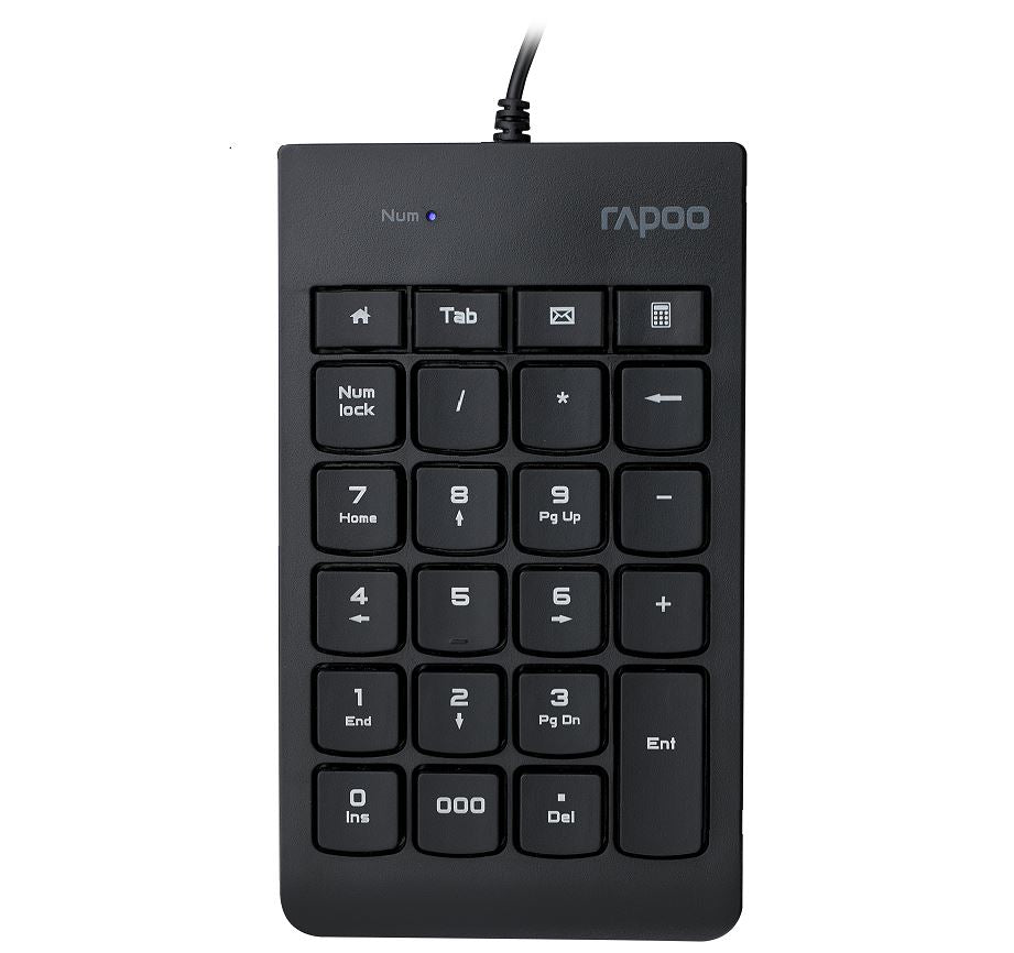 RAPOO K10 Wired Numeric NumberPad Keyboard -  Spill Resistant Design, Laser Carved Keycap, Spill-Resistant Design RAPOO K10 Wired Numeric NumberPad Keyboard -  Spill Resistant Design, Laser Carved Keycap, Spill-Resistant Design